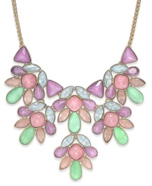 Charter Club Gold-tone Colorful Crystal Statement Necklace, Only At Macy's
