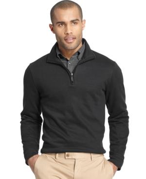 Van Heusen Big And Tall Heathered Quarter-zip Pullover Sweater