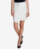 Dkny Faux-wrap Skirt With Belt