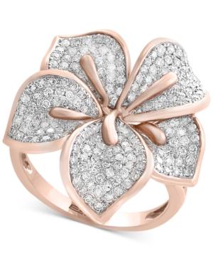 Pave Rose By Effy Diamond Flower Ring (7/8 Ct. T.w.) In 14k Rose Gold