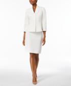 Le Suit Textured Three-button Skirt Suit, Regular & Petite
