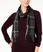 Calvin Klein Double Windowpane Plaid Scarf