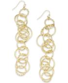 Thalia Sodi Gold-tone Interlocking Ring Linear Drop Earrings, Created For Macy's