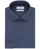 Calvin Klein Steel Slim-fit Non-iron Performance Petrol Blue Check Dress Shirt