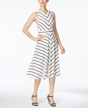 Jessica Howard Bow-back Striped Fit & Flare Dress
