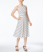 Jessica Howard Bow-back Striped Fit & Flare Dress
