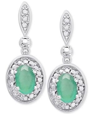 Victoria Townsend Emerald Drop Earrings (9/10 Ct. T.w.) In Sterling Silver