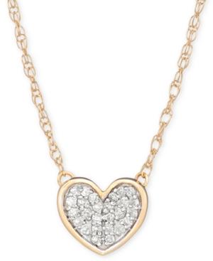 Elsie May Diamond Accent Heart Pendant Necklace In 14k Gold, 15 + 1 Extender