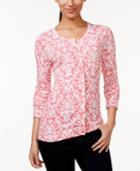 Charter Club Damask-print Cardigan, Only At Macy's