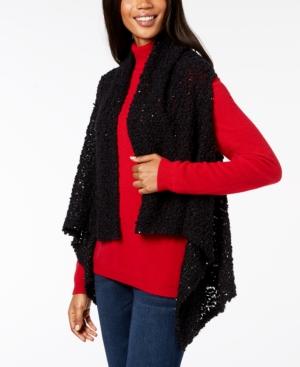 I.n.c. Draped Popcorn-knit Vest, Created For Macy's