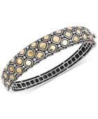 Effy Two-tone Geometric Pattern Bangle Bracelet In Sterling Silver And 18k Gold