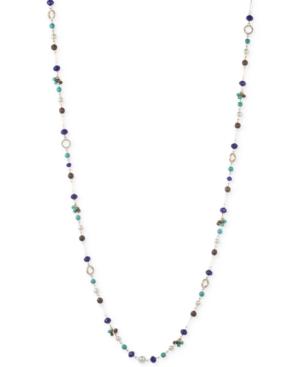 Anne Klein Gold-tone Bead And Crystal Long Length Necklace