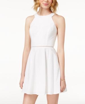 City Studios Juniors' Eyelet Fit & Flare Dress