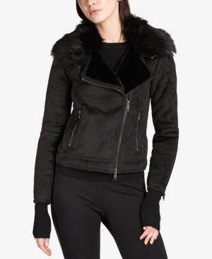 Dkny Faux-fur-lined Moto Jacket