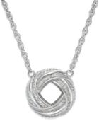 Diamond Love Knot Pendant Necklace In Sterling Silver (1/4 Ct. T.w.)