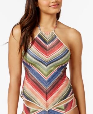 Becca West Village Sparkly Open-back Halter Tankini Top Women's Swimsuit