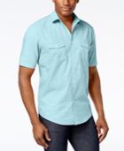 Alfani Short Sleeve Warren Textured Shirt