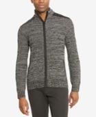 Kenneth Cole Reaction Men's Marled Full-zip Mock-collar Sweater
