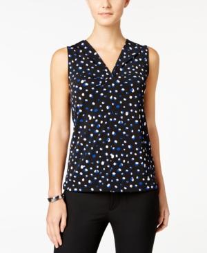 Nine West Printed V-neck Blouse