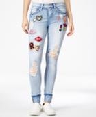 Indigo Rein Juniors' Ripped Skinny Jeans With Patches