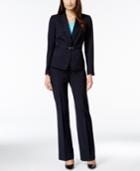 Tahari Asl Pinstripe D-ring Pantsuit