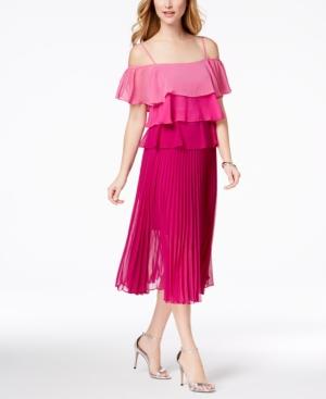 Julia Jordan Tiered Pleated Midi Dress