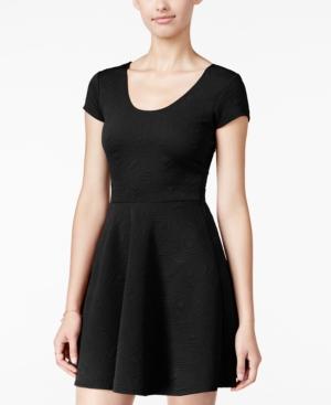 Planet Gold Juniors' Scoop-neck Fit & Flare Dress
