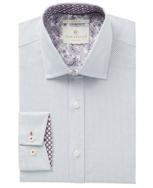 Con. Struct Men's Slim-fit Stretch Blue Clustered Dots Dress Shirt, Created For Macy's