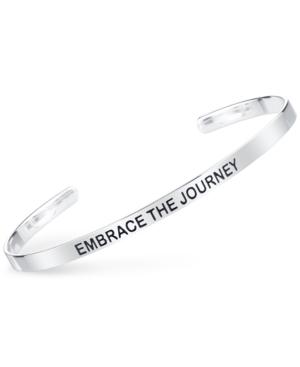 Unwritten Embrace The Journey Engraved Cuff Bracelet In Sterling Silver
