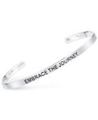 Unwritten Embrace The Journey Engraved Cuff Bracelet In Sterling Silver