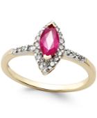 Ruby (3/4 Ct. T.w.) And Diamond (1/4 Ct. T.w.) Ring In 14k Gold