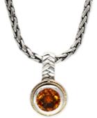 Effy Citrine Pendant Necklace In 18k Gold And Sterling Silver (1-3/4 Ct. T.w.)