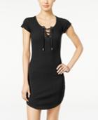Planet Gold Juniors' Lace-up T-shirt Dress