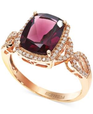 Bordeaux By Effy Rhodolite (3-3/8 Ct. T.w.) And Diamond (1/4 Ct. T.w.) Ring In 14k Rose Gold