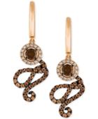 Le Vian Chocolatier Diamond Swirl Drop Earrings (1-1/4 Ct. T.w.) In 14k Rose Gold