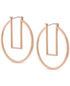 Vince Camuto Rose Gold-tone Geometric Hoop Earrings