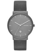 Skagen Men's Gray Leather Strap Watch 40mm Skw6320