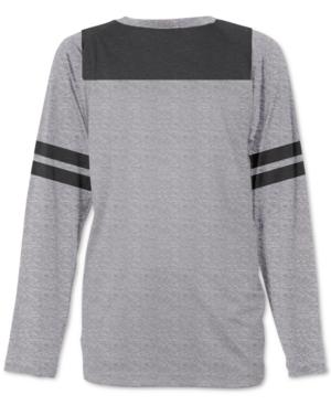 Jem Men's Charcoal Raglan-sleeve Football T-shirt