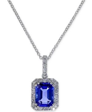 Tanzanite (1-1/3 Ct. T.w.) And Diamond (1/4 Ct. T.w.) Pendant Necklace In 14k White Gold