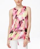 Vince Camuto Sleeveless Printed High-low Blouse