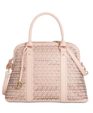 Giani Bernini Perforated Floral Leather Dome Satchel, Only At Macy's