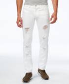 Armani Exchange Men's Straight-fit Ripped White Jeans