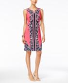 Jm Collection Petite Printed Chain-neck Sheath Dress, Only At Macy's