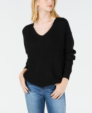 Hooked Up By Iot Juniors' Twist-back Cutout Sweater