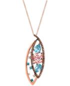 Le Vian Crazy Collection Multi-gemstone (4-1/6 Ct. T.w.) & Diamond (5/8 Ct. T.w.) Pendant Necklace In 14k Rose Gold