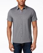 Alfani Black Pique Short-sleeve Shirt, Only At Macy's