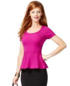 Inc International Concepts Short-sleeve Peplum Sweater, Only At Macy's