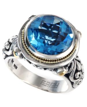 Balissima By Effy Blue Topaz Round Ring In 18k Gold And Sterling Silver (5-3/4 Ct. T.w.)