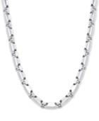 Men's Polished Rounded Link 24 Chain Necklace In Sterling Silver
