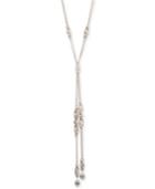 Dkny Gold-tone Link & Imitation Pearl Lariat Necklace, 24 + 3 Extender, Created For Macy's